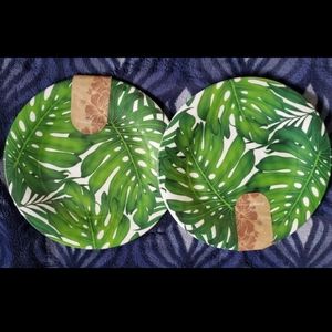 Monstera ceramic salad appetizer plates